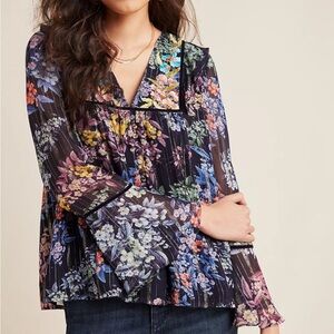 Anthropologie Vineet Bahl Vivienne Embroidered Blouse